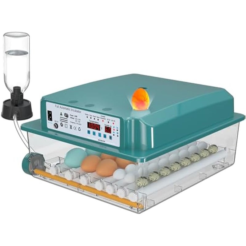 عربست حاضنة بيض من كوينسيبتوس، حاضنة بيض مع دوران البيض التلقائي ومراقبة الرطوبة، حاضنة لبيض الدجاج، حاضنة 36 بيضة مع شمعة، لبيض البط وبيض السمان - Image 1